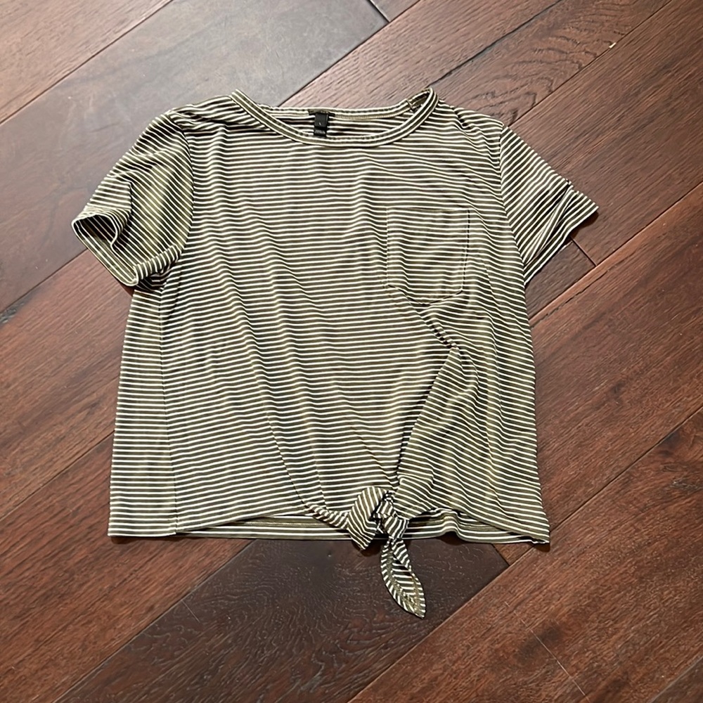 J. Crew tie bottom striped Tee